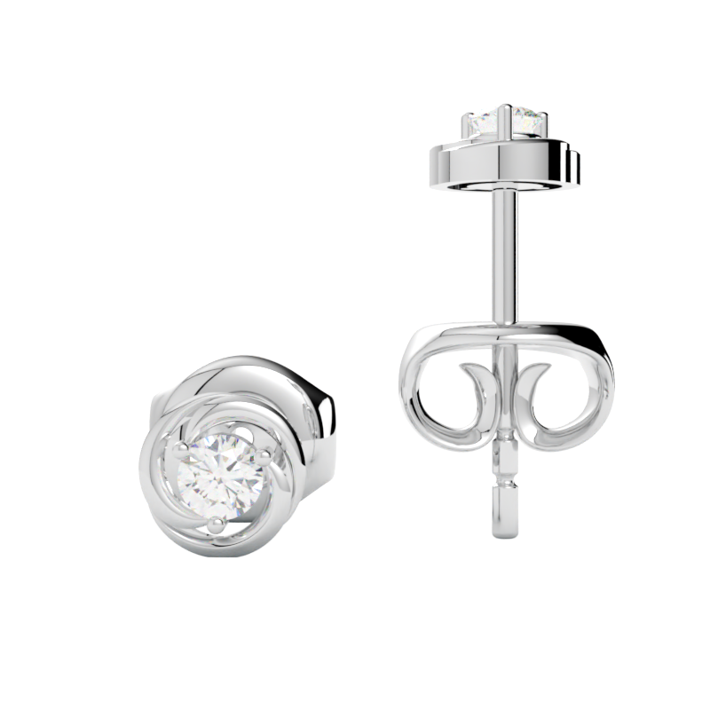 Kolczyki z diamentami laboratoryjnymi białe złoto